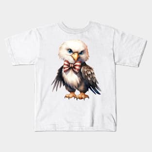 Bald Eagle Wearing Bow Kids T-Shirt